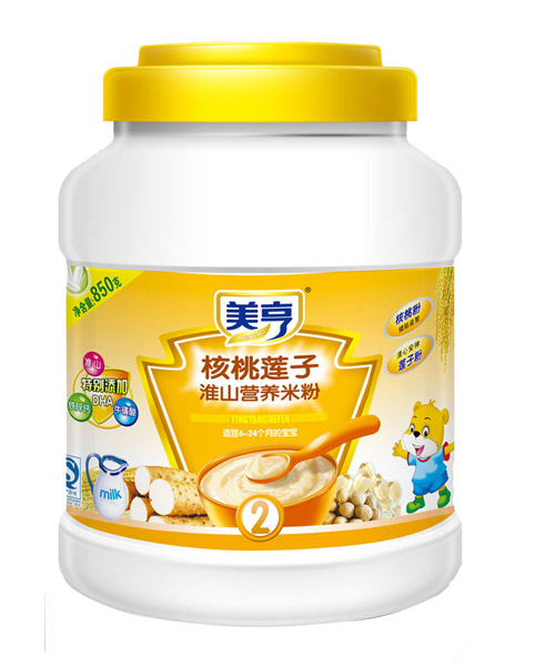 美亨850g桶裝核桃蓮子營養(yǎng)米粉2段