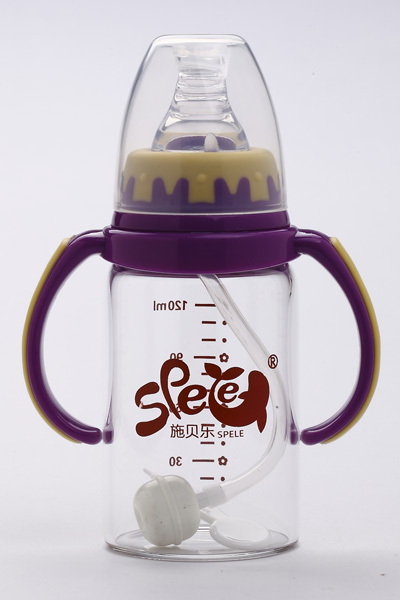 施貝樂(lè)標(biāo)口弧形帶柄玻璃奶瓶120ml
