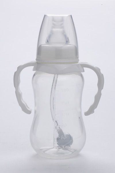 施貝樂(lè)灰色帶柄弧形奶瓶