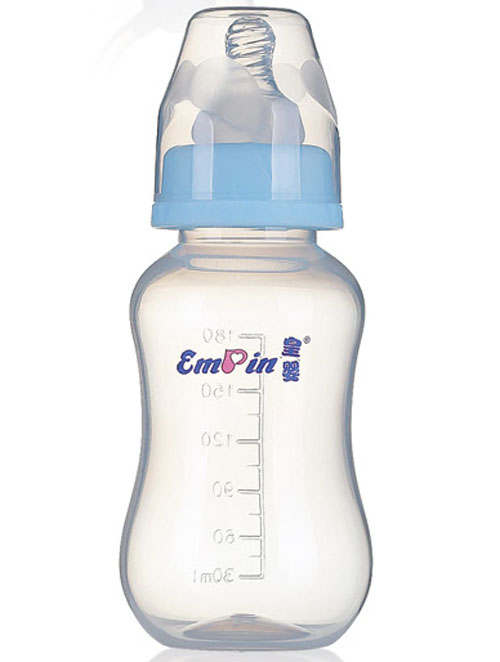 皇嬰標(biāo)口PP圓弧小奶瓶180ml藍(lán)色