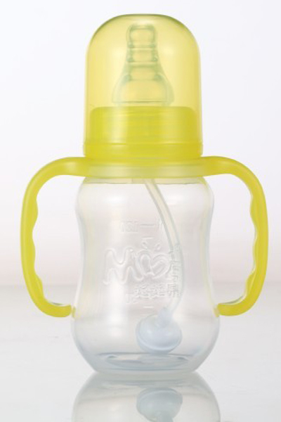 媽媽易120毫升PP全自動(dòng)雙柄葫蘆奶瓶黃色