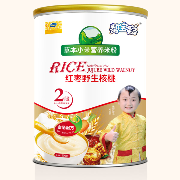 幫寶聰桶裝紅棗野生核桃草本小米米粉2段