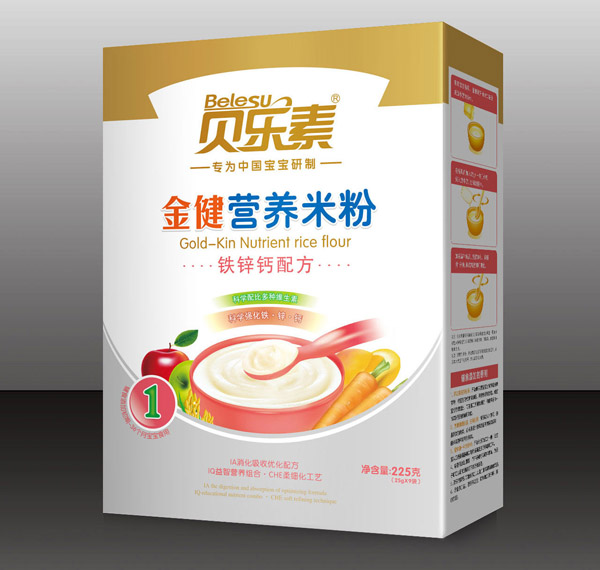 貝樂(lè)素鐵鋅鈣金健米粉1段