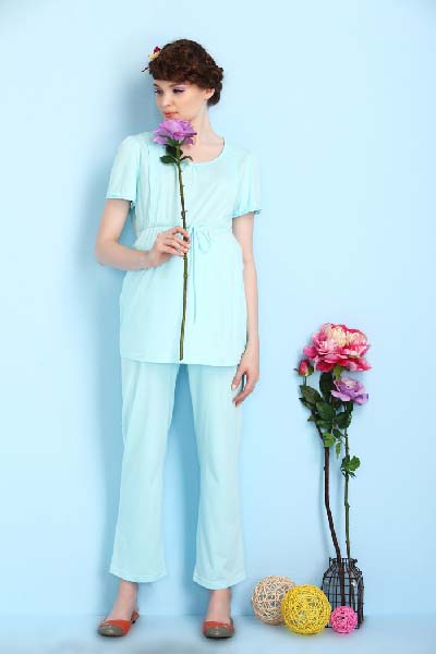 媽媽和我藍(lán)色孕婦裝