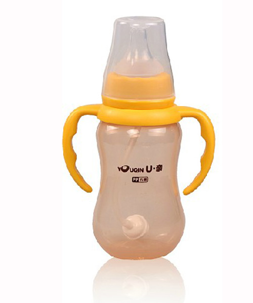 U親A333標準口徑PP抗菌不含雙酚A 防脹氣帶柄自動奶瓶180ML