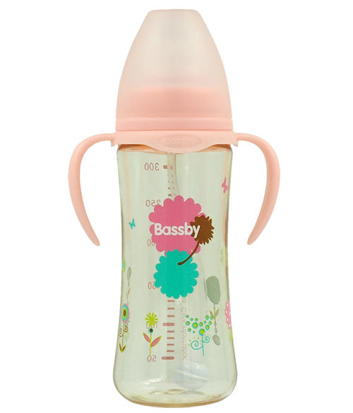 貝斯比寬口弧形PPSU自動奶瓶300ml紅色