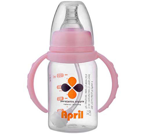 愛普麗標口直身奶瓶120ml粉色