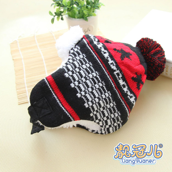 靚冠兒嬰幼兒加絨保暖護耳帽子側(cè)面