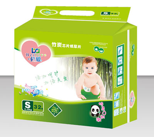 倍愛特柔超薄竹炭芯片紙尿片S碼