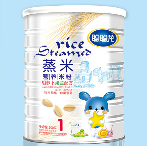 聰聰龍胡蘿卜果蔬配方蒸米營養(yǎng)米粉1段聽裝