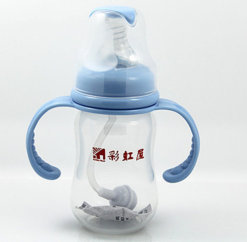 彩虹屋PP標(biāo)口徑圓弧奶瓶150ML藍(lán)色
