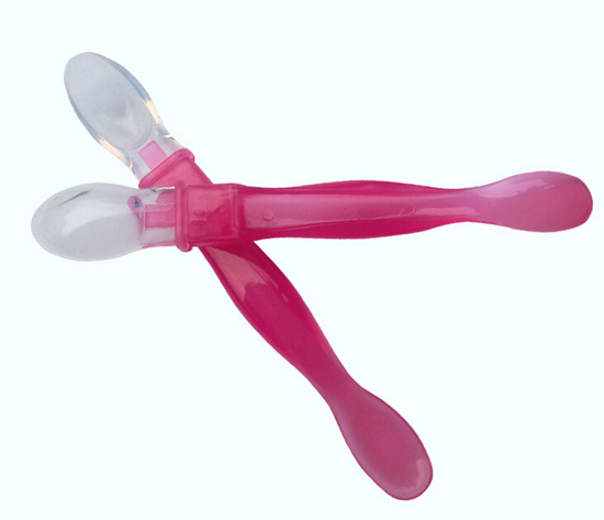 晶瑩變色硅膠感溫塑料勺