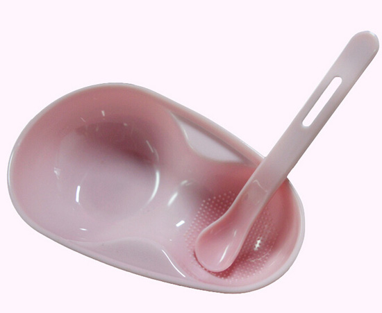 晶瑩葫蘆形研磨碗塑料感溫勺