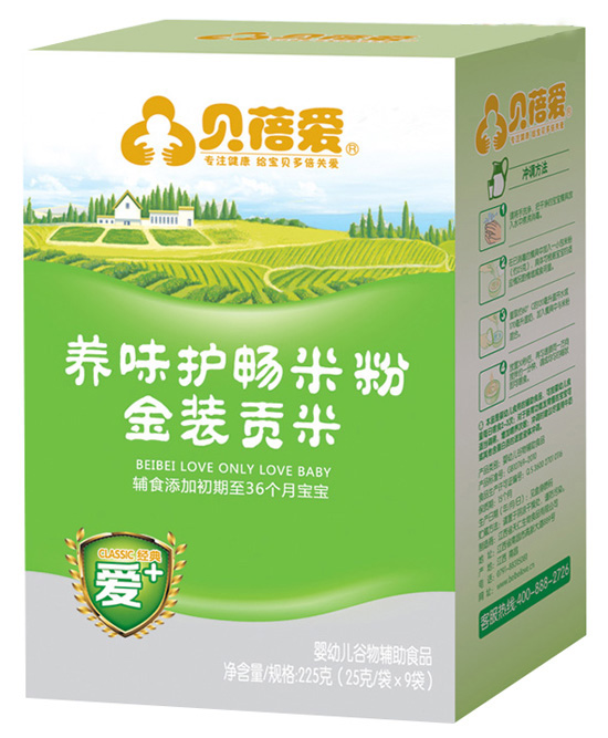 貝蓓愛經(jīng)典愛+米粉金裝貢米養(yǎng)味護腸米粉