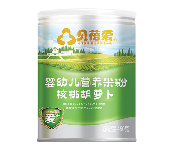 貝蓓愛(ài)嬰幼兒核桃胡蘿卜營(yíng)養(yǎng)米粉