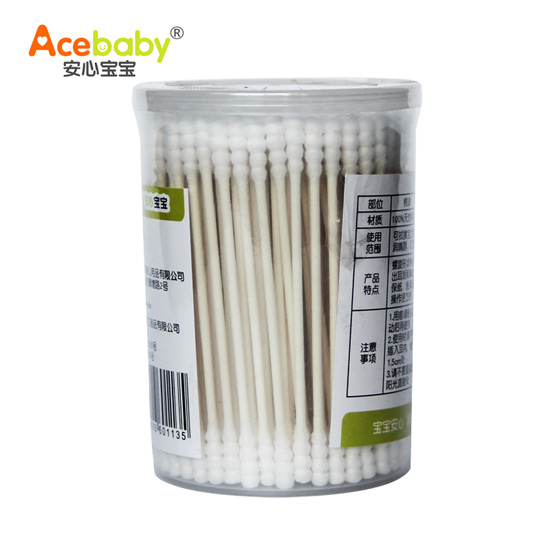 安心寶寶細紙棒螺旋棉簽180支裝背面