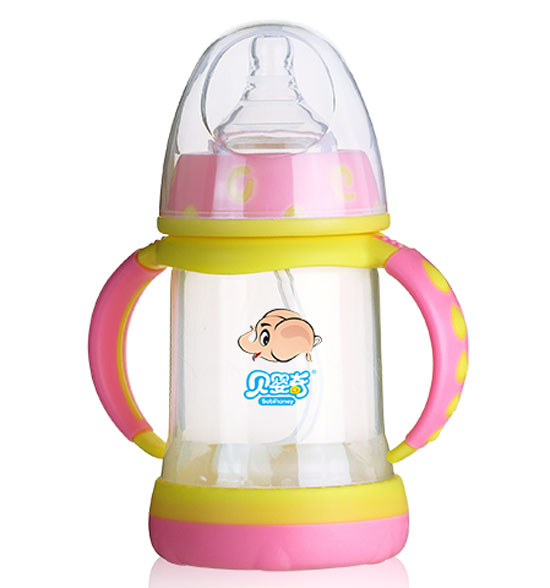 貝嬰奇帶柄自動(dòng)真身雙色奶瓶