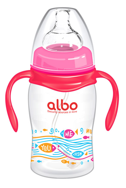 愛樂寶220ml寬口圓弧自動(dòng)奶瓶紅色