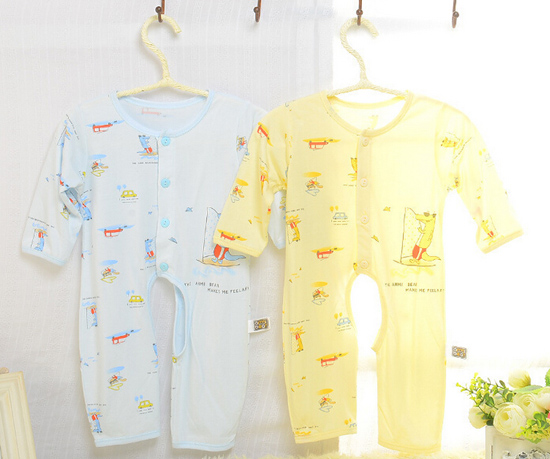 安米小熊竹纖維帆船開檔哈衣連體衣A1457