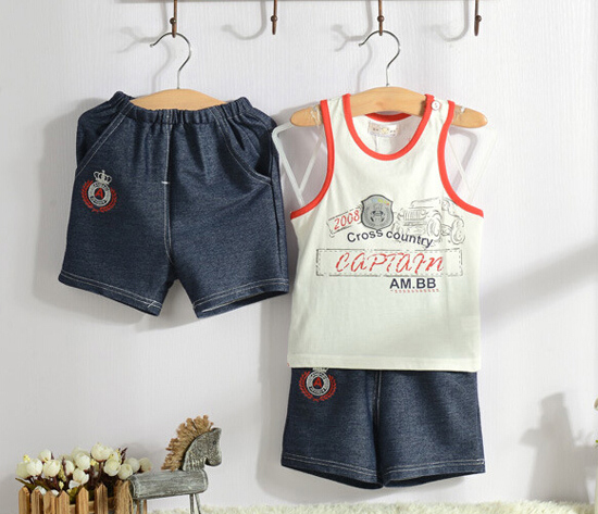 安米小熊法國風(fēng)情肩開背心套裝A3326