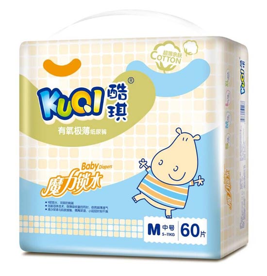 酷琪有氧極薄紙尿褲M60片