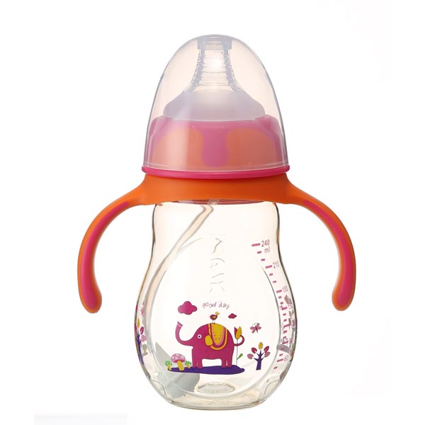 優(yōu)嘻噯PPSU有柄仿生自動(dòng)奶瓶240ml紅色
