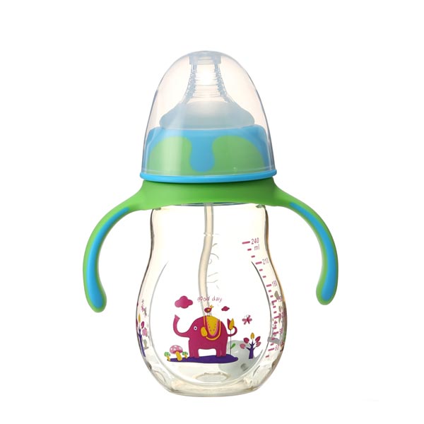 優(yōu)嘻噯PPSU有柄仿生自動奶瓶240ml綠色