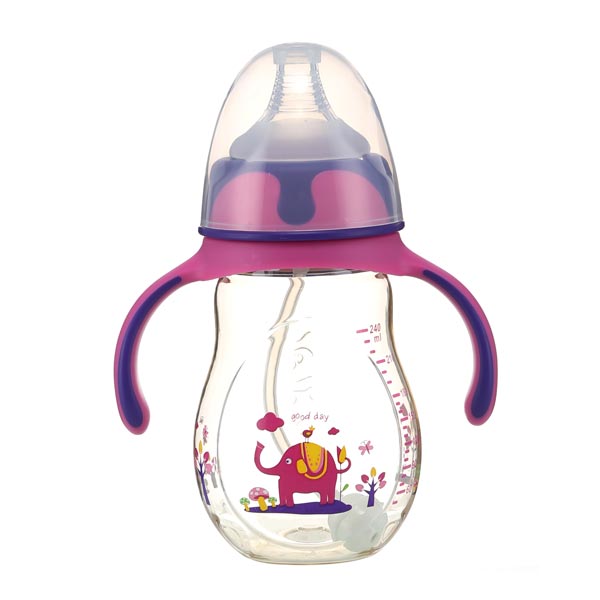 優(yōu)嘻噯PPSU有柄仿生自動(dòng)奶瓶240ml紫色