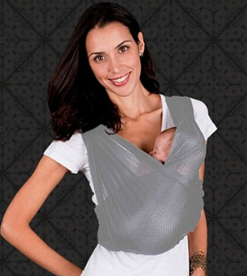 雙回路育兒嬰兒背巾麻灰