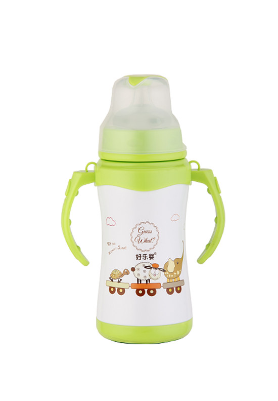 好樂嬰奶瓶雙柄淺綠色