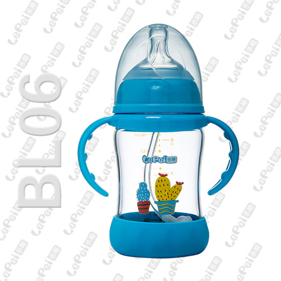 樂(lè)陪嬰幼兒玻璃奶瓶藍(lán)