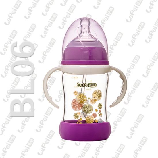 樂(lè)陪嬰幼兒玻璃奶瓶紫