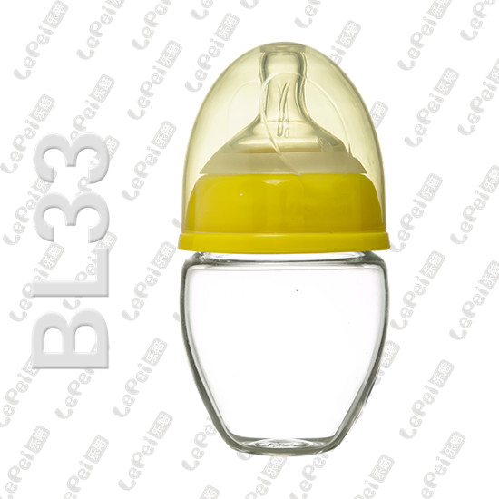 樂(lè)陪無(wú)柄玻璃奶瓶