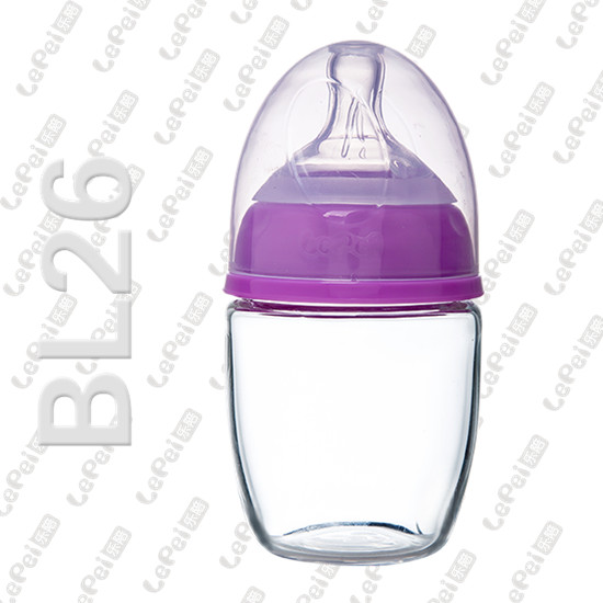 樂陪無(wú)柄玻璃奶瓶