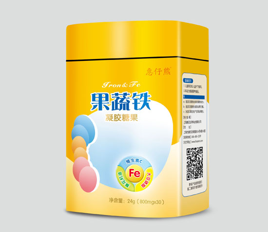 惠仔熊QS果蔬鐵膠丸30粒(鐵盒)