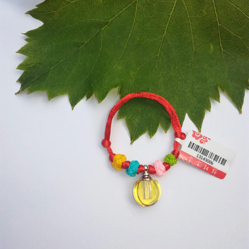 寶寶紅繩胎毛瓶-黃色