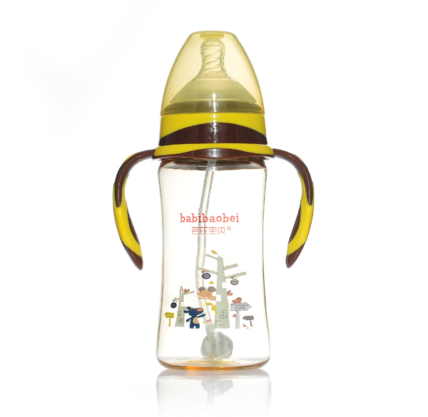 芭芘寶貝PPSU寬口徑奶瓶300ml黃色