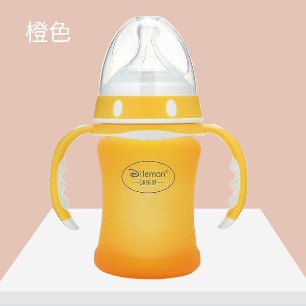 迪樂(lè)夢(mèng)高鵬硅玻璃奶瓶5046橙色