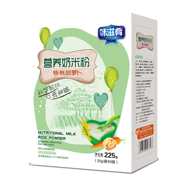 味滋肴營(yíng)養(yǎng)奶米粉-核桃胡蘿卜盒裝