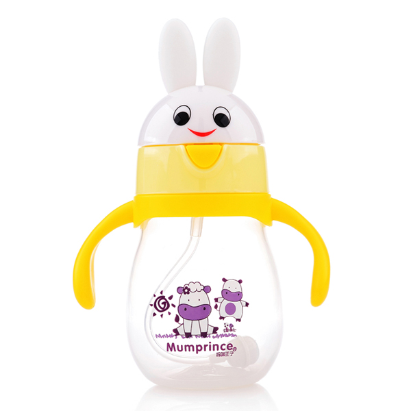 媽咪王子萌兔水壺260ml 黃色