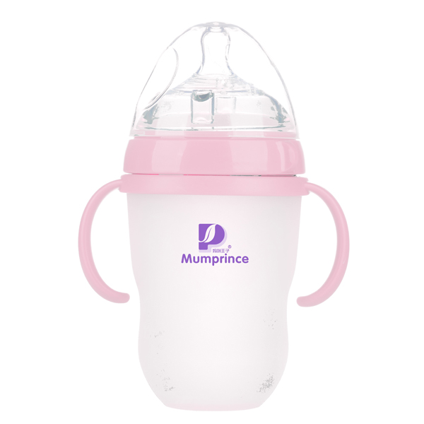媽咪王子硅膠超寬口250ml奶瓶 粉色