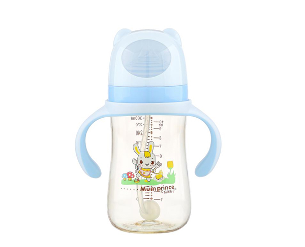 媽咪王子中口徑PPSU自動吸300ml奶瓶 藍色