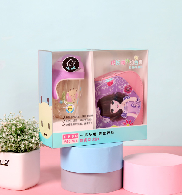 有貝奶嘴+鴨嘴杯240ml 成長(zhǎng)喂養(yǎng)組合裝 粉色