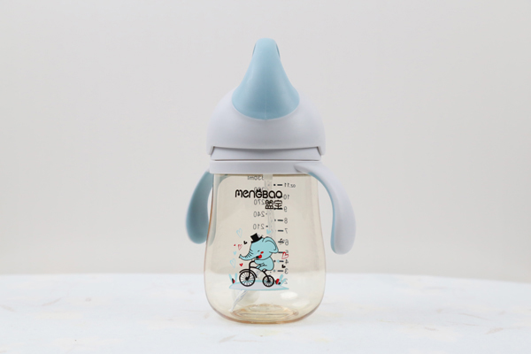 盟寶嬰兒PPSU吸管杯 灰色