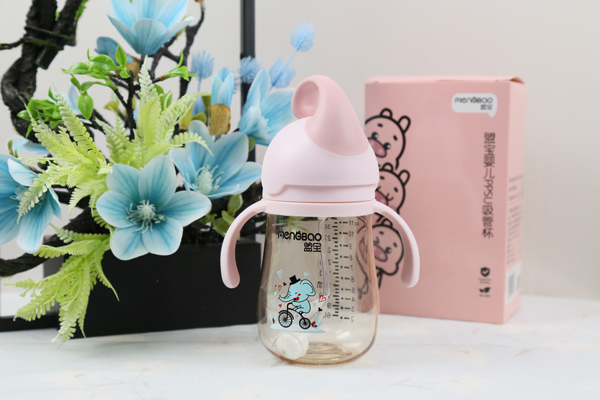 盟寶嬰兒PPSU吸管杯 粉色1