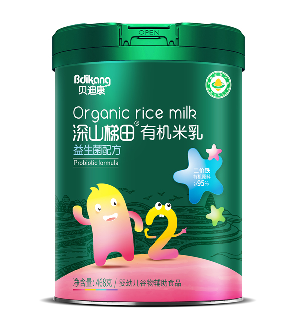 貝迪康深山梯田有機(jī)米乳 益生菌配方 聽裝