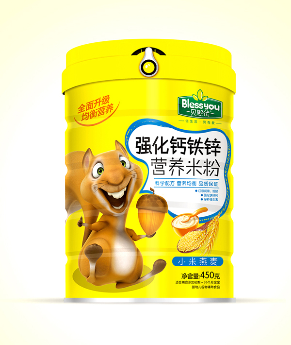 貝熙優(yōu)強化鐵鋅鈣營養(yǎng)米粉 450克(小米燕麥)