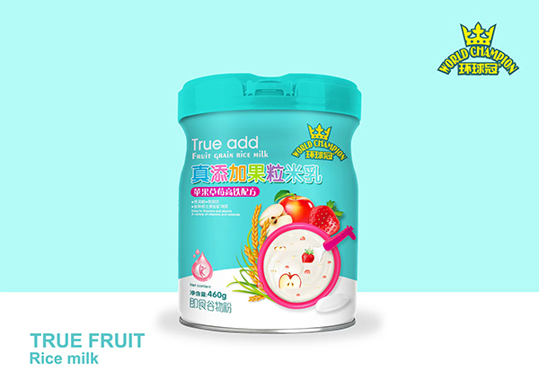 環(huán)球冠真添加果粒米乳-蘋(píng)果草莓高鐵配方