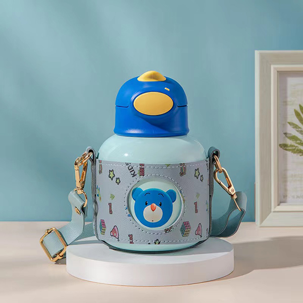 盟寶萌趣大肚保溫杯 藍(lán)色