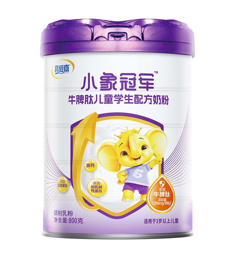 高愛(ài)嘉小象冠軍牛脾肽兒童學(xué)生配方奶粉